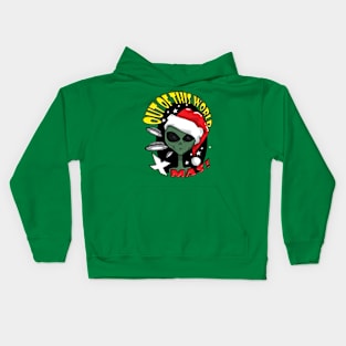 Out Of This World Xmas Alien Kids Hoodie